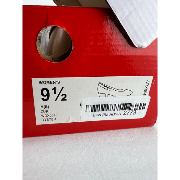 Propet Zuri Leather Slip-On Dress Shoes Block Heel Oyster Nude Sz 9.5 M New - Picture 2 of 6